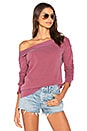 view 1 of 4 French Terry Off Shoulder Sweatshirt in Berry