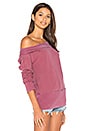 view 2 of 4 French Terry Off Shoulder Sweatshirt in Berry