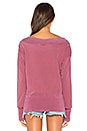 view 3 of 4 French Terry Off Shoulder Sweatshirt in Berry
