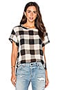 view 1 of 4 Gauze Plaid Shirting Short Sleeve Top in Black