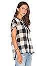 view 2 of 4 Gauze Plaid Shirting Short Sleeve Top in Black