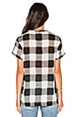 view 3 of 4 Gauze Plaid Shirting Short Sleeve Top in Black