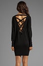 view 4 of 5 Criss Cross Leather Back Dress in Black