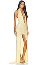 view 2 of 4 VESTIDO LARGO MEDIA WITH TRAIN in Pastel Yellow