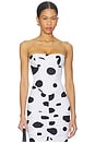 view 1 of 4 Frida Corset Top in White And Black Polka Dot