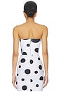 view 3 of 4 Frida Corset Top in White And Black Polka Dot