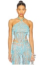 view 1 of 5 Hiba Halter Top in Sky Blue