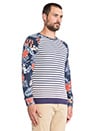 view 2 of 4 Crewneck Pullover w/ Felpa Sleeve in Navy/Multi in Navy & Multi