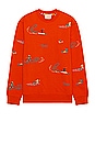 view 1 of 4 Allover Embroidery Sweatshirt in Boat Red