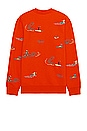 view 2 of 4 Allover Embroidery Sweatshirt in Boat Red