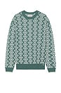 view 1 of 3 Jacquard Regular Fit Crewneck Sweater in Pitch Green