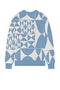 view 2 of 4 Textured Jacquard Crew Neck Sweater in Diamond Blue