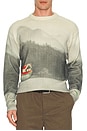 view 3 of 3 Printed Dropped Shoulder Sweater in Blur Lakehouse