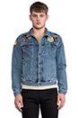 view 1 of 7 Denim Jacket w/ Patches in Vintage Trucker Dust Bowl