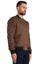 view 3 of 4 Quilted Bomber Jacket in Brown