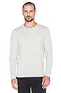 view 1 of 3 Crewneck Pull in Structured Cotton/Nylon Knit in Snow Melange