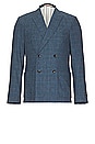 view 1 of 5 Double Breasted Check Blazer in Blue Check