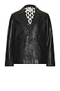 view 1 of 4 LEATHER ブレザージャケット in Black