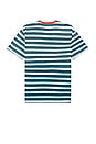 view 2 of 3 Yar Dye Stripe Pocket Tee in Off White & Harbour Teal Multicolor Stripe