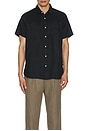 view 3 of 3 Short Sleeve Linen Shirt in Black