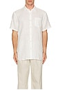view 3 of 3 Short Sleeve Linen Shirt in White