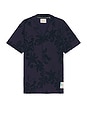 view 1 of 4 Terry Jacquard Short Sleeve Shirt in Navy Blue