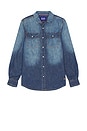 view 1 of 4 Workwear Denim Shirt in Washed Indigo