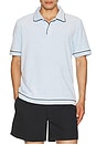 view 3 of 4 Toweling Relaxed Fit Polo in Light Blue