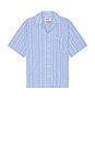 view 1 of 5 Striped Short Sleeve Shirt in Sky Blue