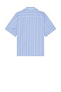 view 2 of 5 Striped Short Sleeve Shirt in Sky Blue