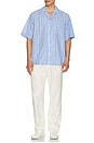 view 5 of 5 Striped Short Sleeve Shirt in Sky Blue