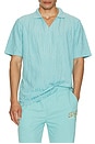view 4 of 5 Jacquard Short Sleeve Polo in Sea Blue