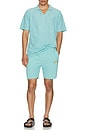 view 5 of 5 Jacquard Short Sleeve Polo in Sea Blue