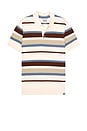 view 1 of 4 Regular Fit Knitted Striped Polo in Plaza Taupe Stripe