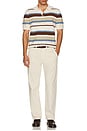 view 4 of 4 Regular Fit Knitted Striped Polo in Plaza Taupe Stripe
