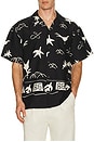 view 1 of 4 Relaxed Fit Placed AOP Short Sleeve Shirt in Black & White