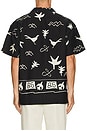 view 2 of 4 Relaxed Fit Placed AOP Short Sleeve Shirt in Black & White