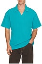 view 1 of 4 3 Crossed Pique Garment Dyed Polo in Tahitian Teal