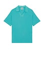 view 4 of 4 3 Crossed Pique Garment Dyed Polo in Tahitian Teal