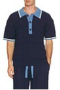 view 1 of 4 Structured Knitted Loose Fit Polo in Pageant Blue