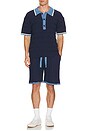 view 3 of 4 Structured Knitted Loose Fit Polo in Pageant Blue