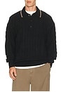 view 1 of 4 Soft Knit Polo Cable Pullover in Meteorite