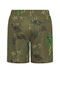 view 2 of 5 Mid Length Swimshort in Leafs Print