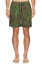 view 5 of 5 Mid Length Swimshort in Leafs Print