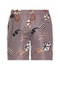view 2 of 6 Printed Swim Shorts in Cutout