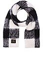 view 2 of 3 Brushed Chunky Scarf in Multicolour Checks in Black White