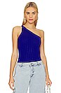 view 1 of 4 Ava One Shoulder Tank in Blue