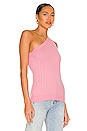 view 2 of 4 One Shoulder Tank in Pink