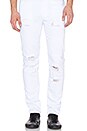 view 1 of 4 Distressed Panel Denim in White