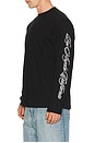 view 2 of 5 LA Cursive Long Sleeve Relaxed Tee in Black